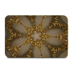 Golden Flower Star Floral Kaleidoscopic Design Plate Mats by yoursparklingshop