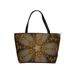 Golden Flower Star Floral Kaleidoscopic Design Shoulder Handbags