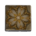 Golden Flower Star Floral Kaleidoscopic Design Memory Card Reader (Square) Front