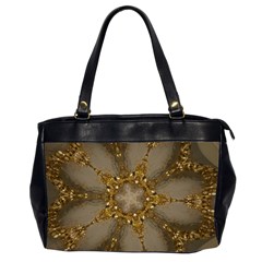 Golden Flower Star Floral Kaleidoscopic Design Office Handbags (2 Sides)  by yoursparklingshop