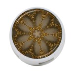 Golden Flower Star Floral Kaleidoscopic Design 4-Port USB Hub (Two Sides)  Front