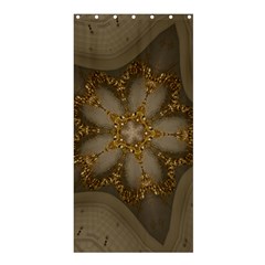 Golden Flower Star Floral Kaleidoscopic Design Shower Curtain 36  X 72  (stall)  by yoursparklingshop