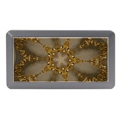 Golden Flower Star Floral Kaleidoscopic Design Memory Card Reader (mini) by yoursparklingshop