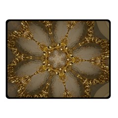 Golden Flower Star Floral Kaleidoscopic Design Double Sided Fleece Blanket (small)  by yoursparklingshop