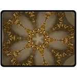 Golden Flower Star Floral Kaleidoscopic Design Double Sided Fleece Blanket (Large)  80 x60  Blanket Front