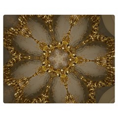 Golden Flower Star Floral Kaleidoscopic Design Double Sided Flano Blanket (medium)  by yoursparklingshop