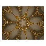 Golden Flower Star Floral Kaleidoscopic Design Double Sided Flano Blanket (Large)  80 x60  Blanket Front