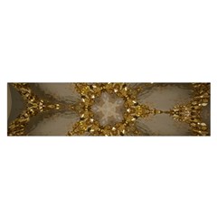 Golden Flower Star Floral Kaleidoscopic Design Satin Scarf (oblong) by yoursparklingshop