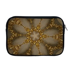 Golden Flower Star Floral Kaleidoscopic Design Apple Macbook Pro 17  Zipper Case by yoursparklingshop