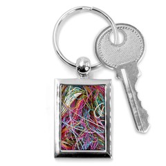 Funny Colorful Yarn Pattern Key Chains (rectangle)  by yoursparklingshop