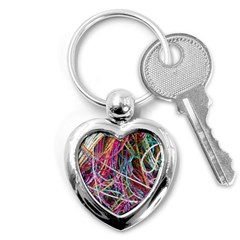 Funny Colorful Yarn Pattern Key Chains (heart)  by yoursparklingshop