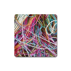 Funny Colorful Yarn Pattern Square Magnet by yoursparklingshop