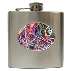 Funny Colorful Yarn Pattern Hip Flask (6 Oz) by yoursparklingshop