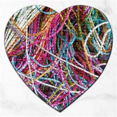 Funny Colorful Yarn Pattern Jigsaw Puzzle (heart) by yoursparklingshop