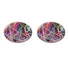 Funny Colorful Yarn Pattern Cufflinks (oval) by yoursparklingshop