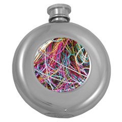 Funny Colorful Yarn Pattern Round Hip Flask (5 Oz) by yoursparklingshop