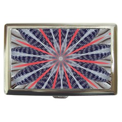 Red White Blue Kaleidoscopic Star Flower Design Cigarette Money Cases by yoursparklingshop