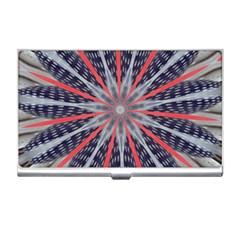 Red White Blue Kaleidoscopic Star Flower Design Business Card Holders