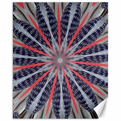 Red White Blue Kaleidoscopic Star Flower Design Canvas 16  X 20   by yoursparklingshop