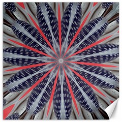 Red White Blue Kaleidoscopic Star Flower Design Canvas 20  X 20   by yoursparklingshop