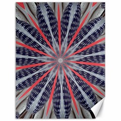 Red White Blue Kaleidoscopic Star Flower Design Canvas 18  X 24   by yoursparklingshop