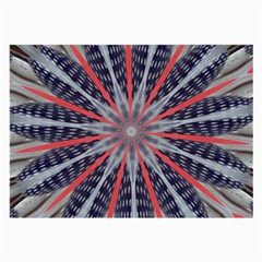 Red White Blue Kaleidoscopic Star Flower Design Large Glasses Cloth by yoursparklingshop