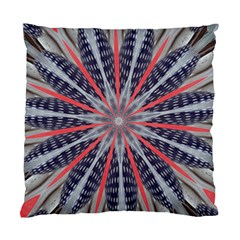 Red White Blue Kaleidoscopic Star Flower Design Standard Cushion Case (two Sides) by yoursparklingshop