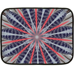 Red White Blue Kaleidoscopic Star Flower Design Fleece Blanket (mini) by yoursparklingshop