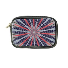 Red White Blue Kaleidoscopic Star Flower Design Coin Purse by yoursparklingshop