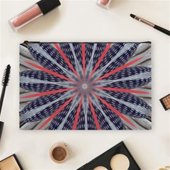 Red White Blue Kaleidoscopic Star Flower Design Cosmetic Bag (large)  by yoursparklingshop