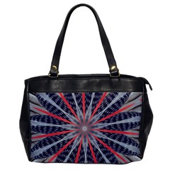 Red White Blue Kaleidoscopic Star Flower Design Office Handbags