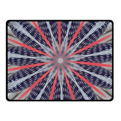 Red White Blue Kaleidoscopic Star Flower Design Fleece Blanket (small) by yoursparklingshop