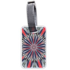 Red White Blue Kaleidoscopic Star Flower Design Luggage Tags (one Side) 