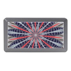 Red White Blue Kaleidoscopic Star Flower Design Memory Card Reader (mini) by yoursparklingshop