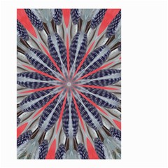 Red White Blue Kaleidoscopic Star Flower Design Small Garden Flag (two Sides) by yoursparklingshop