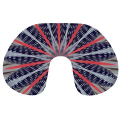 Red White Blue Kaleidoscopic Star Flower Design Travel Neck Pillows by yoursparklingshop