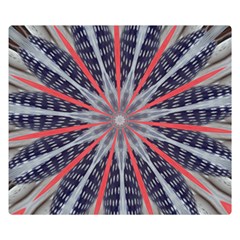 Red White Blue Kaleidoscopic Star Flower Design Double Sided Flano Blanket (Small) 