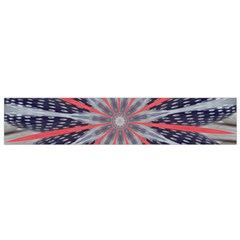 Red White Blue Kaleidoscopic Star Flower Design Small Flano Scarf