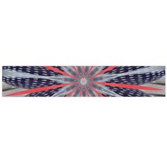 Red White Blue Kaleidoscopic Star Flower Design Large Flano Scarf 