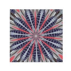 Red White Blue Kaleidoscopic Star Flower Design Small Satin Scarf (square) by yoursparklingshop