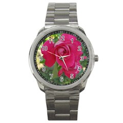 Romantic Red Rose Photography Sport Metal Watch by yoursparklingshop