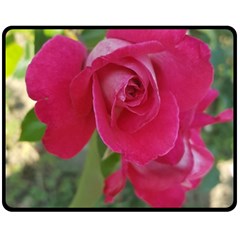 Romantic Red Rose Photography Fleece Blanket (medium)  by yoursparklingshop