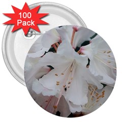 Floral Design White Flowers Photography 3  Buttons (100 Pack)  by yoursparklingshop