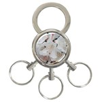 Floral Design White Flowers Photography 3-Ring Key Chains Front