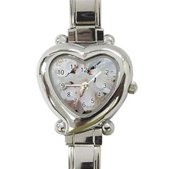 Floral Design White Flowers Photography Heart Italian Charm Watch by yoursparklingshop