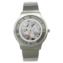 Floral Design White Flowers Photography Stainless Steel Watch by yoursparklingshop