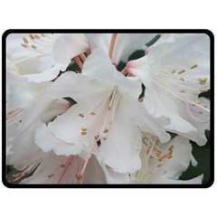 Floral Design White Flowers Photography Fleece Blanket (large)  by yoursparklingshop