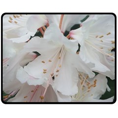 Floral Design White Flowers Photography Fleece Blanket (medium)  by yoursparklingshop