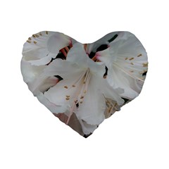 Floral Design White Flowers Photography Standard 16  Premium Heart Shape Cushions by yoursparklingshop