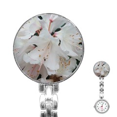 Floral Design White Flowers Photography Stainless Steel Nurses Watch by yoursparklingshop